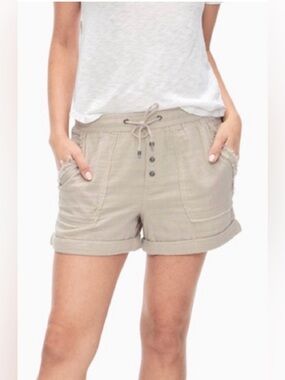 Splendid Double Cloth Forward Seam Cotton Shorts, Beige, XS, Great Condition!